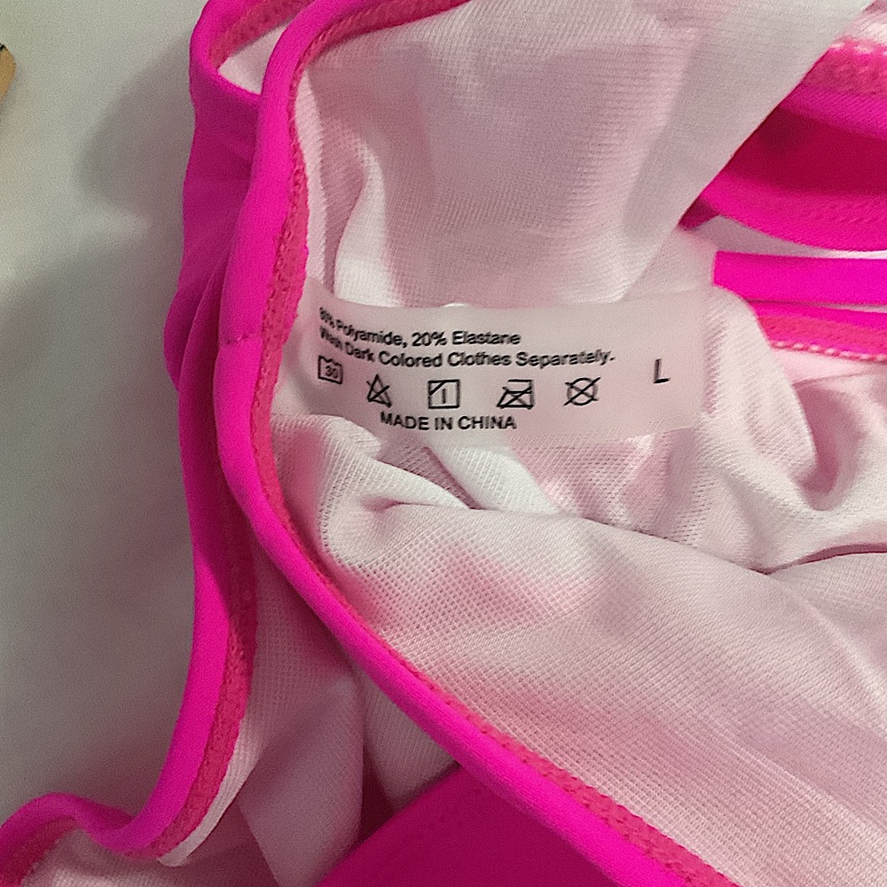 NWOT Backless Hot Pink Strappy Cheeky Bold 1 Piece Super High Cut Bottom Swimsui - Picture 7 of 9